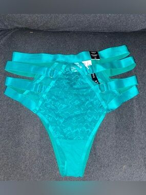 Torrid Teal Lace Strappy Cheeky Bottom